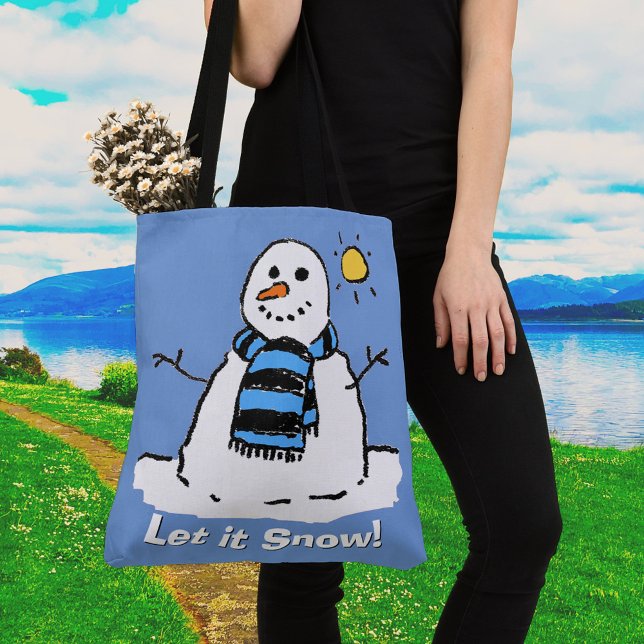 Bolsa Tote Snowman com Mensagem - Deixe-o nevar! (Criador carregado)