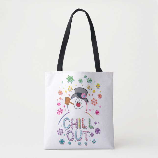 Bolsa Tote Snowman™ congelado | Colunas Arco-Íris "Frio" (Frente)