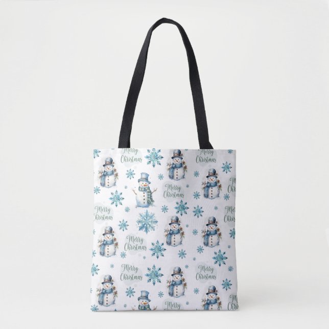 Bolsa Tote Snowman de Natal (Frente)