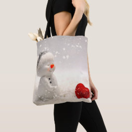 Bolsa Tote Snowman de Natal com Amor Encantador