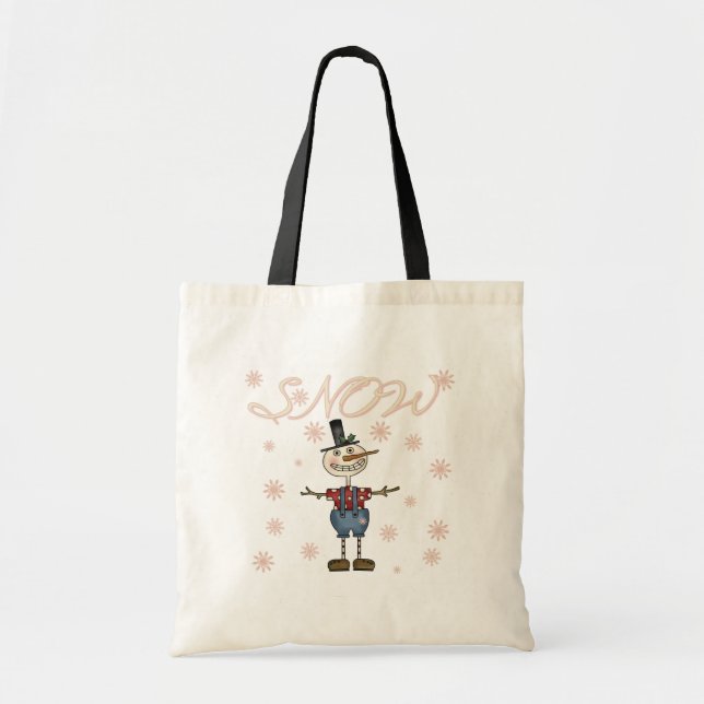 Bolsa Tote Snowman Primário de Neve (Frente)