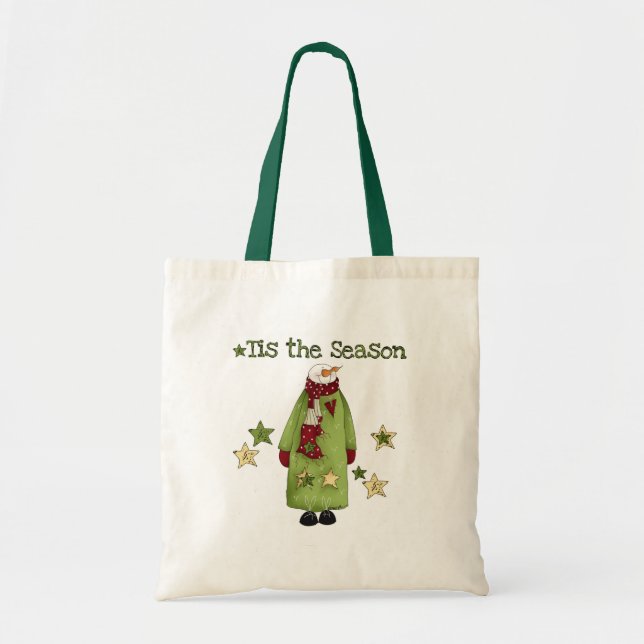 Bolsa Tote Snowman Tis the Season (Frente)