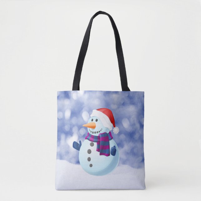 Bolsa Tote Snowman Winter Merry Christmas Snow (Frente)