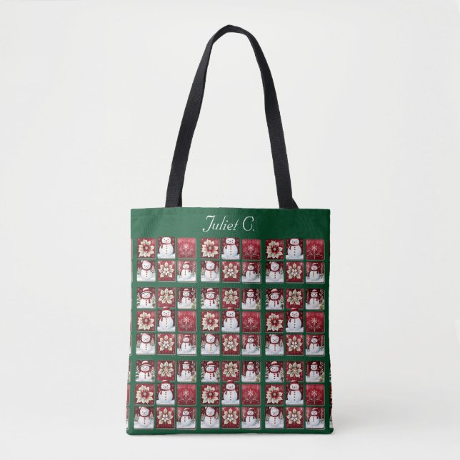 Bolsa Tote Snowmen Collage (Frente)