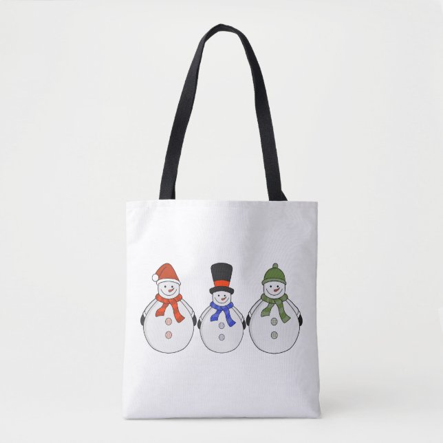 Bolsa Tote Snowmen Winter veio (Frente)