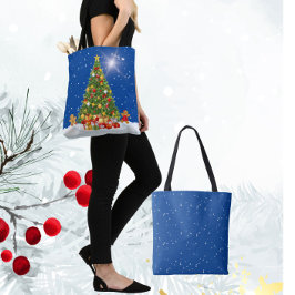 Bolsa Tote Snowy Gingerpão Crianças Árvore de Natal