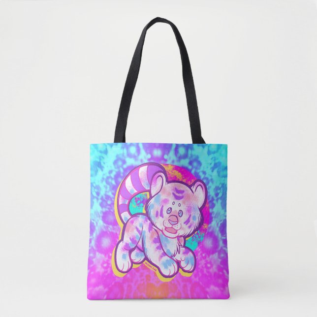 Bolsa Tote Snowy Tiger Cute Neon Kidcore (Frente)