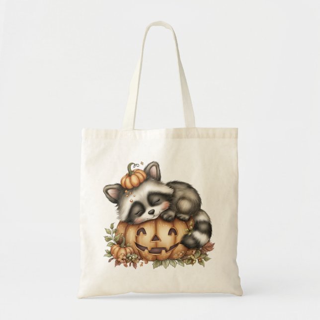 Bolsa Tote Só andando, Sleepy Racoon (Frente)