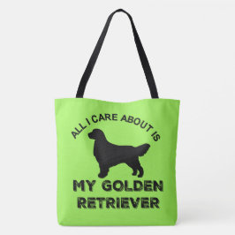 Bolsa Tote Só Me Preocupo Com Meu Ouro Retriever Silhout