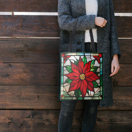 Bolsa Tote Só Poinsettia Falso Vidro Pintado