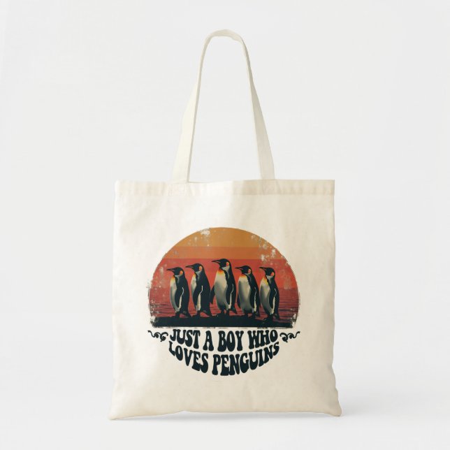 Bolsa Tote Só um menino que ama pinguins (Frente)