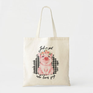 Bolsa Tote Só uma garota que adora porcos