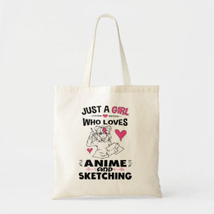 Bolsa Tote Só uma garota que ama anime e esboça meninas