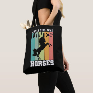 Bolsa Tote Só uma garota que ama Cavalos Rapariga de Caval