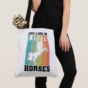 Bolsa Tote Só uma garota que ama Cavalos   Rapariga de Caval