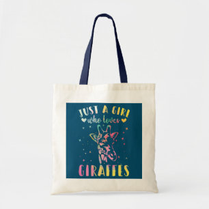Bolsa Tote Só uma garota que ama Girafas Watercolor Giraffe