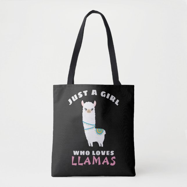 Bolsa Tote Só uma garota que ama Lhamas (Frente)