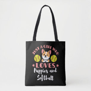 Bolsa Tote Só uma garota que ama mamilos e softball