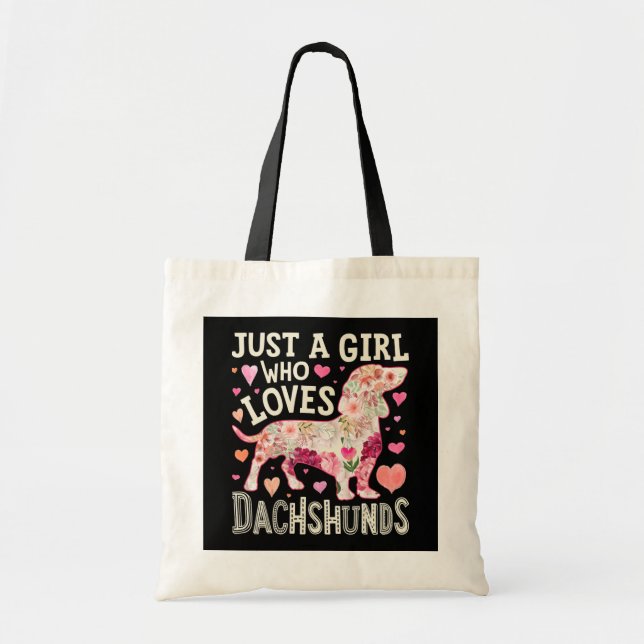 Bolsa Tote Só Uma Menina Que Ama Um Cão De Dachshances (Frente)