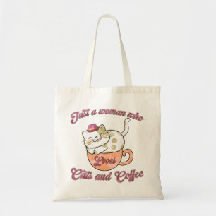Bolsa Tote Só uma mulher que ama gatos e café