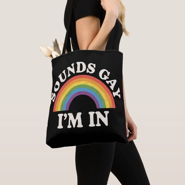 Bolsa Tote Soa Gay, estou no Engraçado Orgulho LGBTQ Rainbow (Close Up)