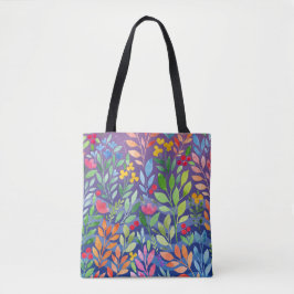 Bolsa Tote Sob o mar Floral Watercolor Purple