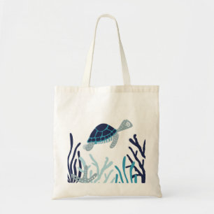 Bolsa Tote Sob tartaruga do mar - mar