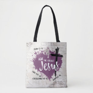 Bolsa Tote SOBRE JESUS Christian Scripture Gospel Grafite