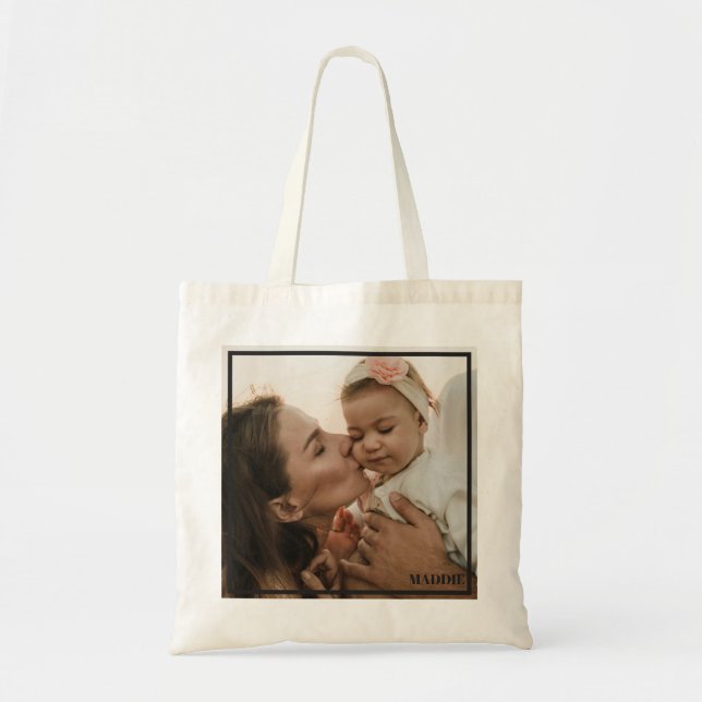 Bolsa Tote Sobreposição de Borda Simples (Frente)