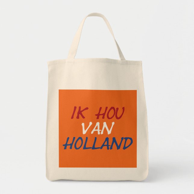 Bolsa Tote Sobreposição Ik Hou Van Holland em gtcnt laranja (Frente)