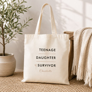 Bolsa Tote Sobrevivente de Filha Adolescente Personalizado