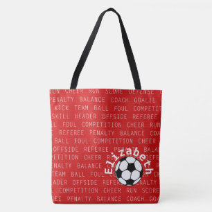 Bolsa Tote Soccer Vermelho Sobre Todos Os Sacos Impressão