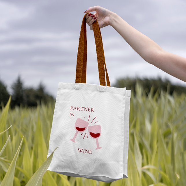 Bolsa Tote Sócio feminino rosa e bonito no vinho romântico (Criador carregado)