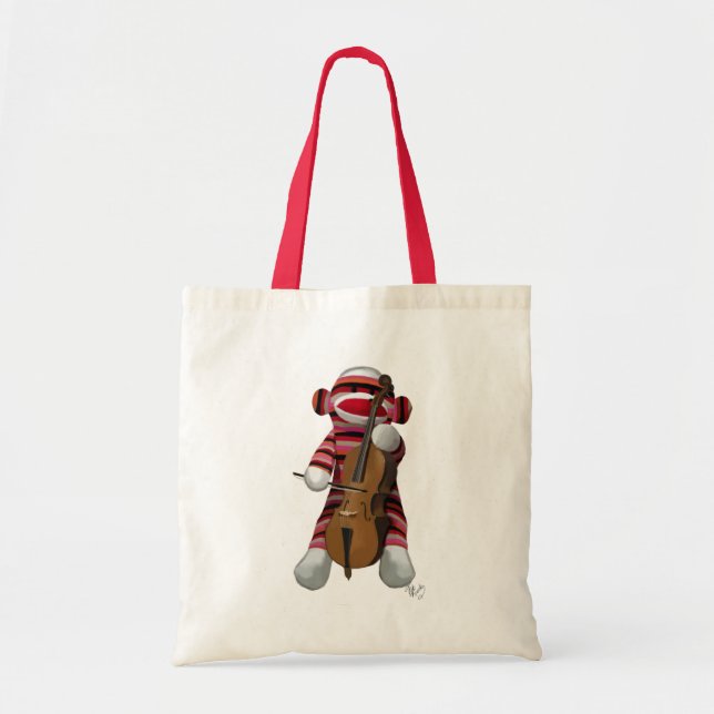 Bolsa Tote Sock Monkey and Cello (Frente)