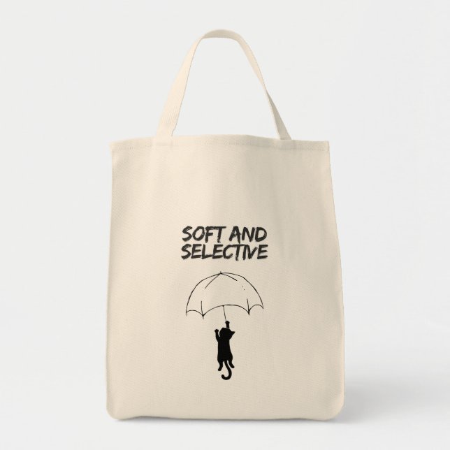 Bolsa Tote Soft and Selective - Cat Tote Bag Editable Quote (Frente)