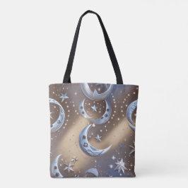 Bolsa Tote Soft Beige Silvery Blue Moon Calm Elegance