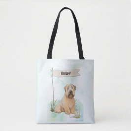 Bolsa Tote Soft Coated Wheaten Terrier Watercolor Personalize