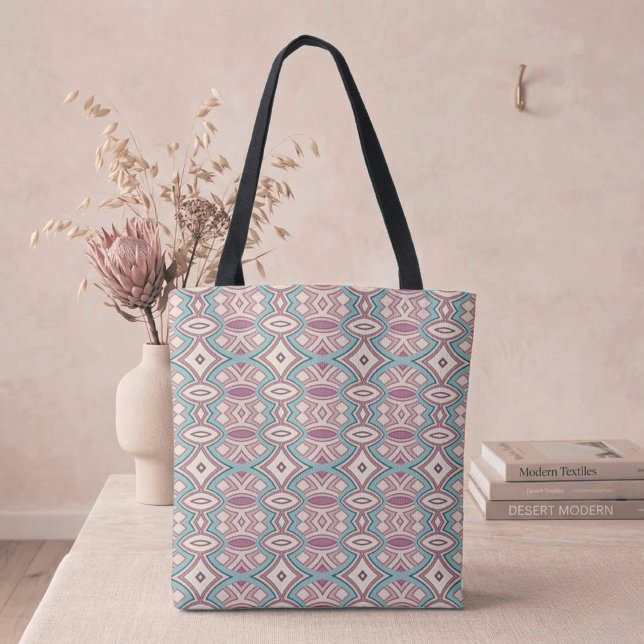 Bolsa Tote Soft Diamond & Oval Symmetry (Criador carregado)