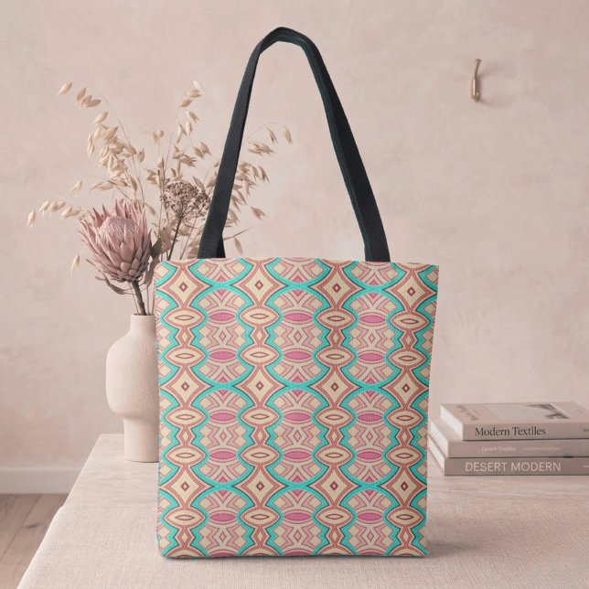 Bolsa Tote Soft Diamond & Oval Symmetry (Criador carregado)