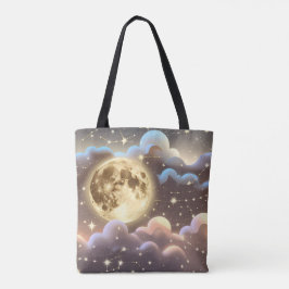 Bolsa Tote Soft Gold Ivory Moon Elegant Aesthetic