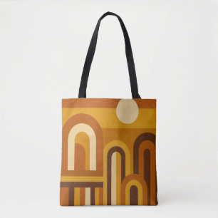 Bolsa Tote Sol & Arcos Design Geométrico Moderno de Meados do