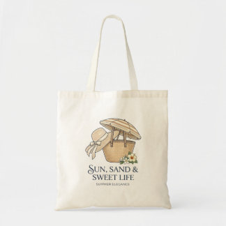 Bolsa Tote "Sol, Areia & Vida Doce" (The Chic & Elegant Suite