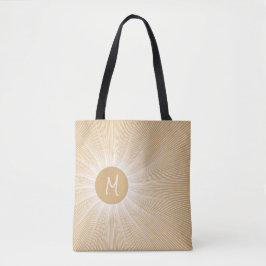 Bolsa Tote Sol, Astrologia, Dourado, Raios Sol