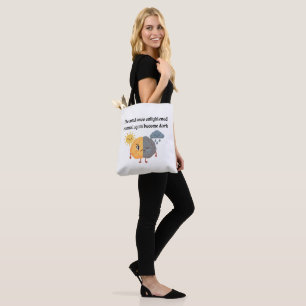 Bolsa Tote Sol Chuva Cérebro Mente Iluminada Amarelo Estudant
