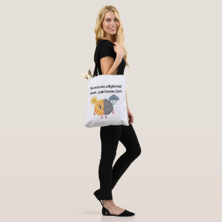 Bolsa Tote Sol Chuva Cérebro Mente Iluminada Amarelo Estudant