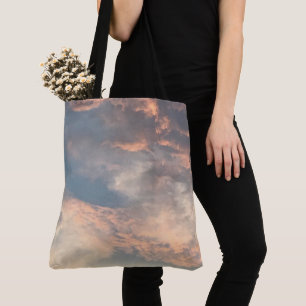 Bolsa Tote Sol de verão definindo azul-céu,rosa poeirento,cin