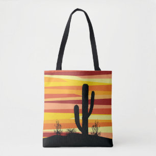Bolsa Tote Sol do deserto geométrico