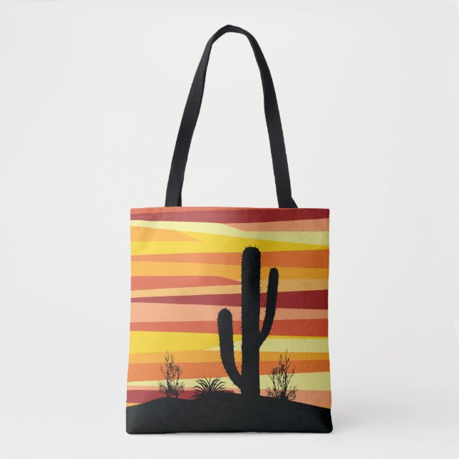 Bolsa Tote Sol do deserto geométrico (Frente)