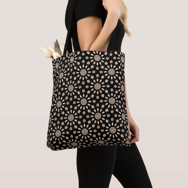 Bolsa Tote Sol Dourado Retro (Close Up)