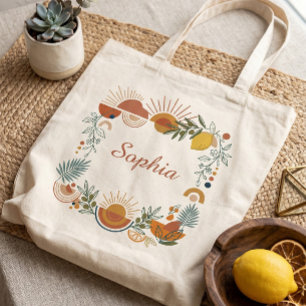 Bolsa Tote Sol Mediterrâneo e Terracota de Citrinos Personali